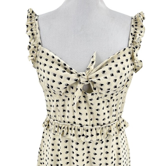 For Love & Lemons Womens Sweetheart Mini Dress Creme Beige Size Large - Picture 6 of 12